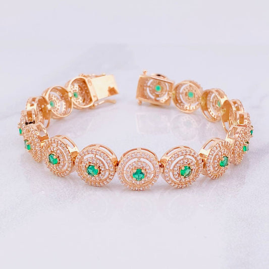 Pulso Tenis Circular 24.35g / 7 1/4 in / 10mm Oro Rosa 18K