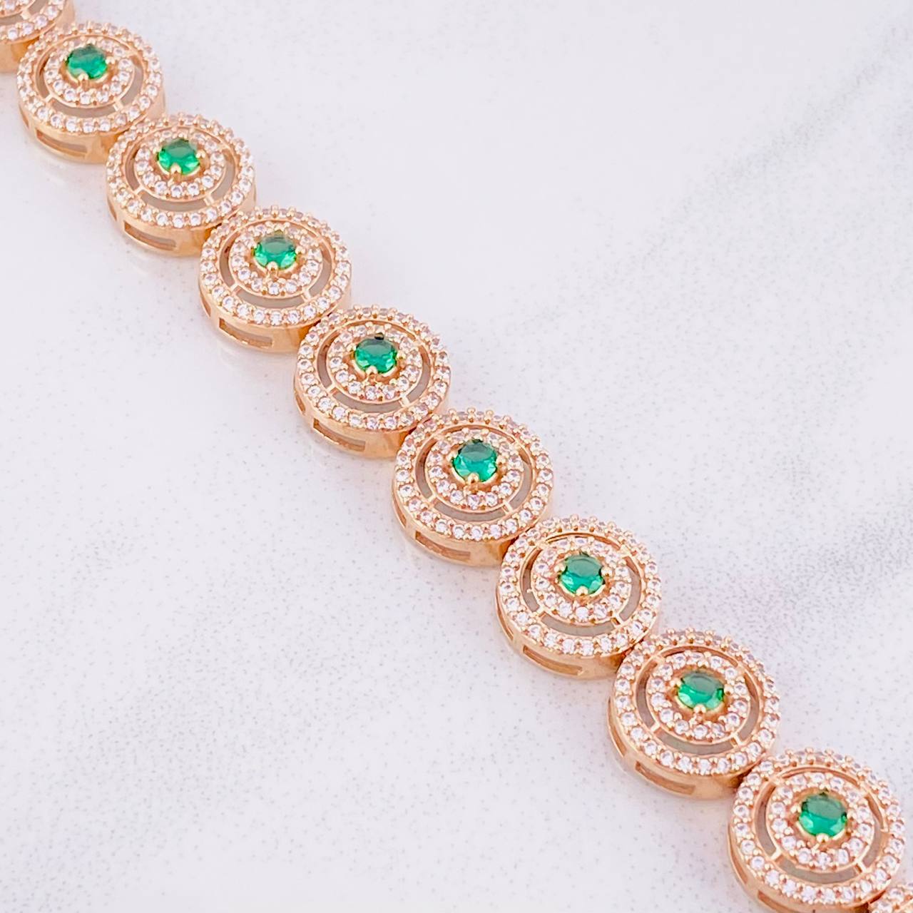 Pulso Tenis Circular 24.35g / 7 1/4 in / 10mm Oro Rosa 18K