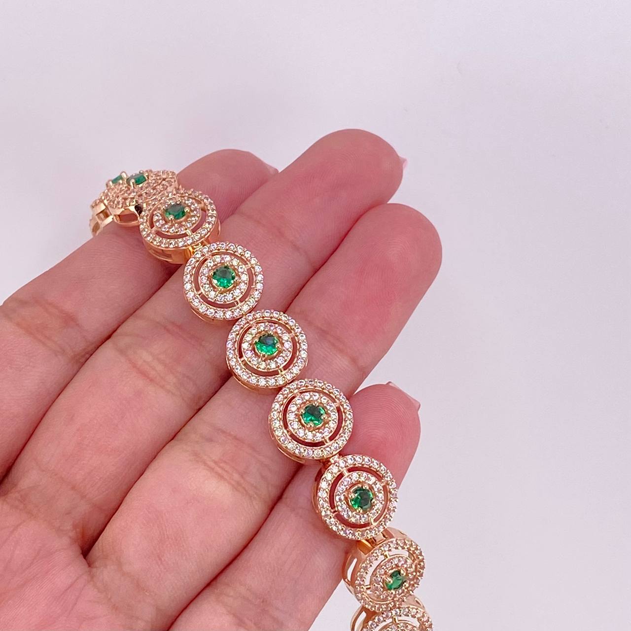 Pulso Tenis Circular 24.35g / 7 1/4 in / 10mm Oro Rosa 18K