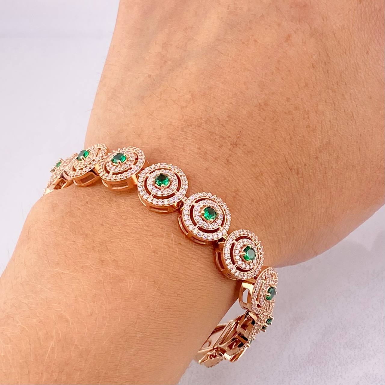 Pulso Tenis Circular 24.35g / 7 1/4 in / 10mm Oro Rosa 18K