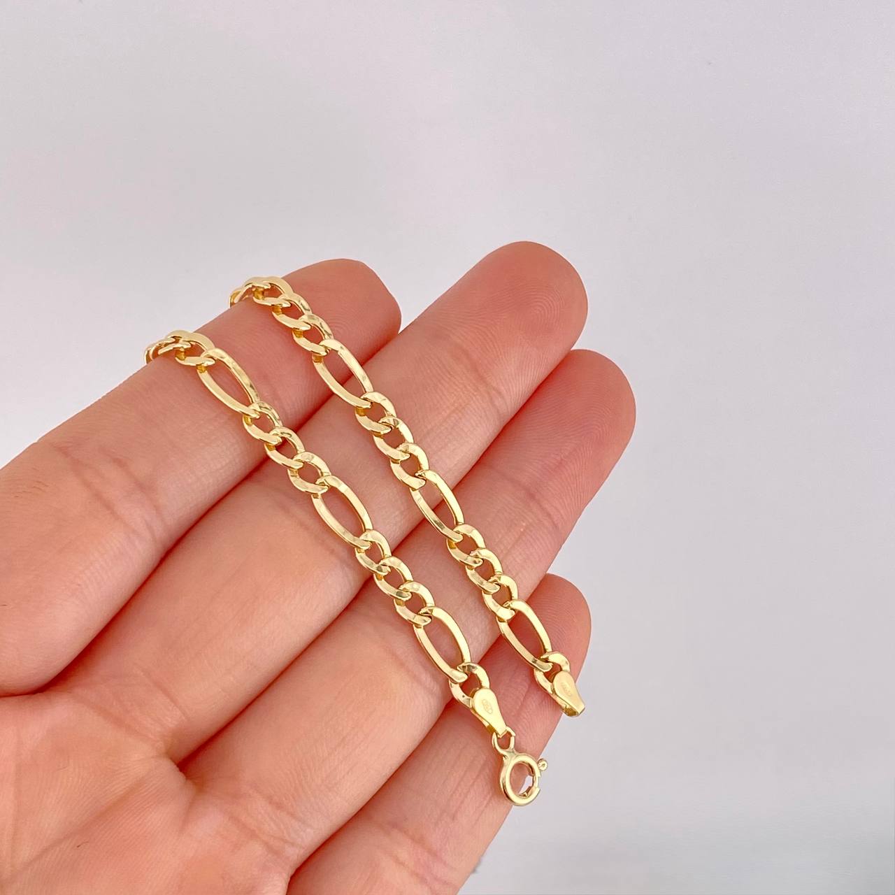 Figaro Bracelet 2.25g / 7 3/4 in / 4.45mm Yellow Gold 18K
