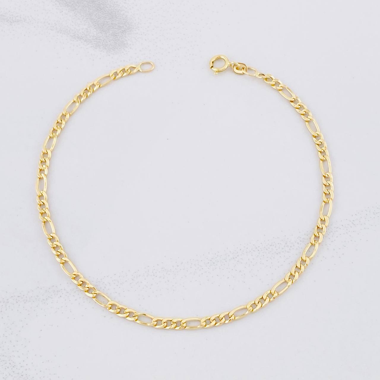 Figaro Bracelet 1g / 8 in / 2.55mm Yellow Gold 18K
