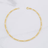 Figaro Bracelet 0.9g / 7 in / 2.55mm Yellow Gold 18K