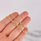 Figaro Bracelet 0.9g / 7 in / 2.55mm Yellow Gold 18K