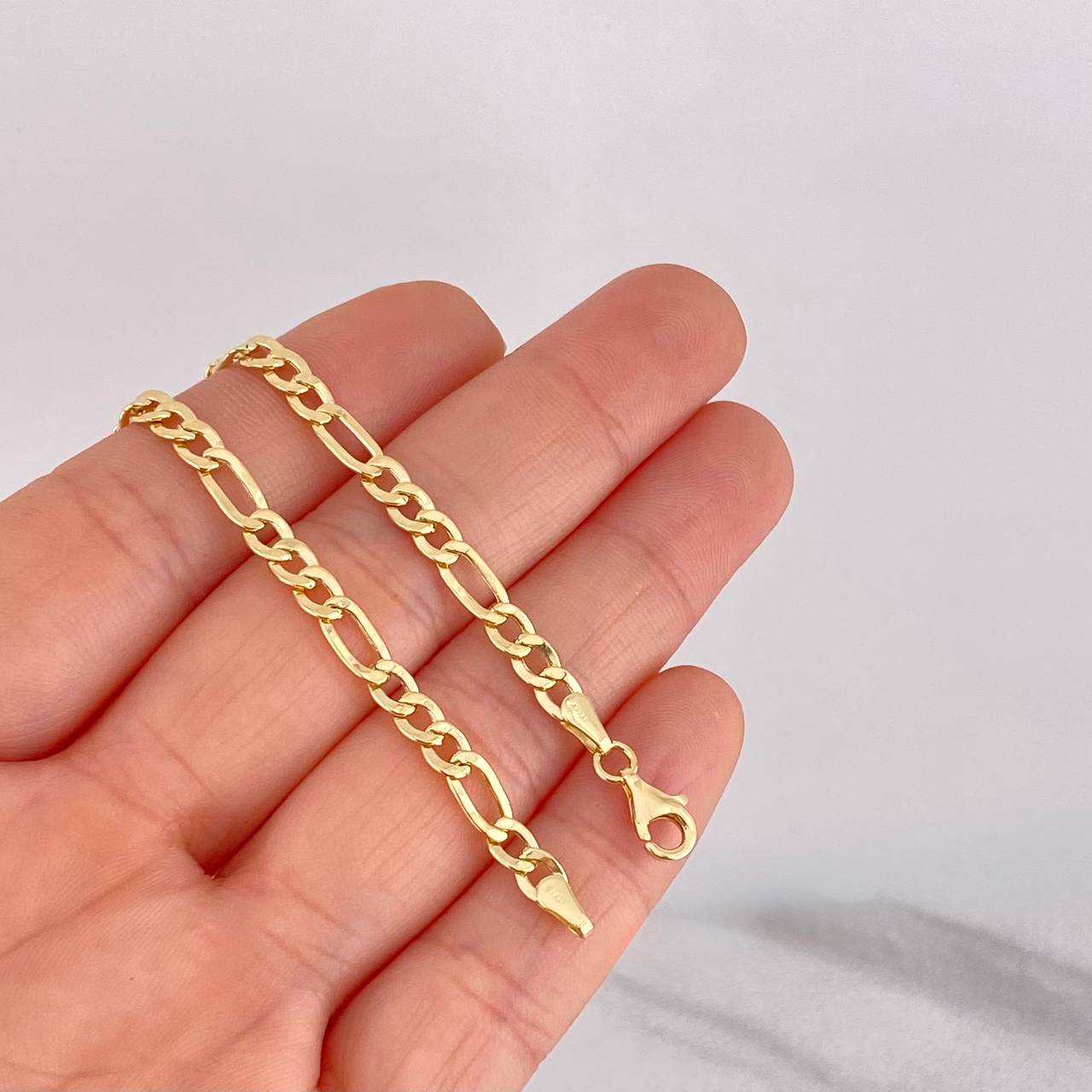 Figaro Bracelet 2.6g / 8 in / 4.2mm Yellow Gold 18K