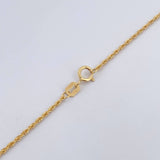 Set Cadena Lazo 0.9gr / 45.1cm / 1mm + Dije Infinito 0.65gr / 1cm Circones Verdes Oro Amarillo 18K (Oferta) $