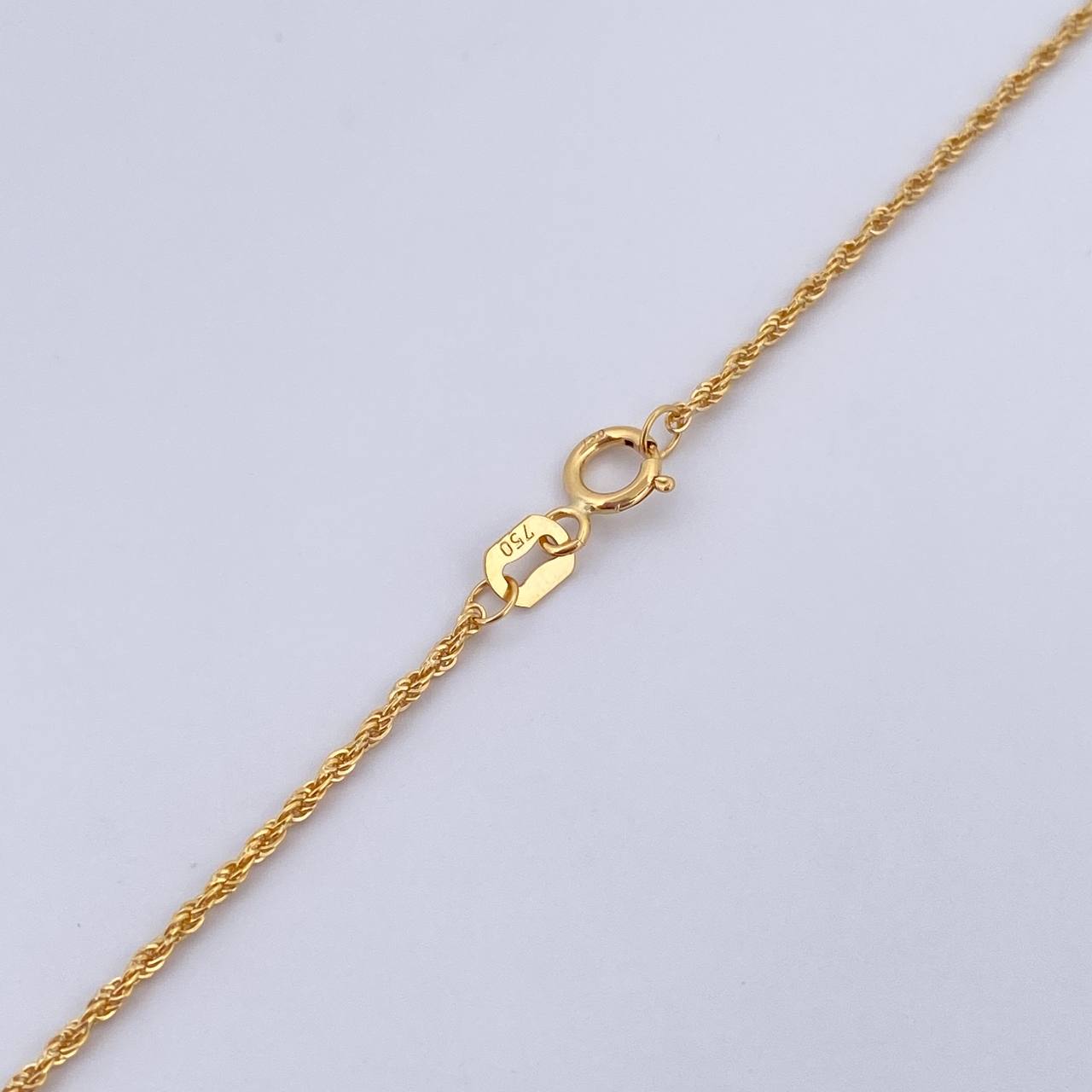 Set Cadena Lazo 1gr / 50cm / 1.1mm + Dije Cruz Cristo 0.5gr / 1.5cm Diamantado Oro Amarillo 18K (Oferta) $