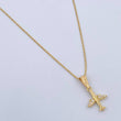 Singapore Chain Set 1.05 / 45cm / 0.7mm + Pendant Pendant 0.6gr / 1.9cm White Zircons Yellow Gold 18K (Offer) $