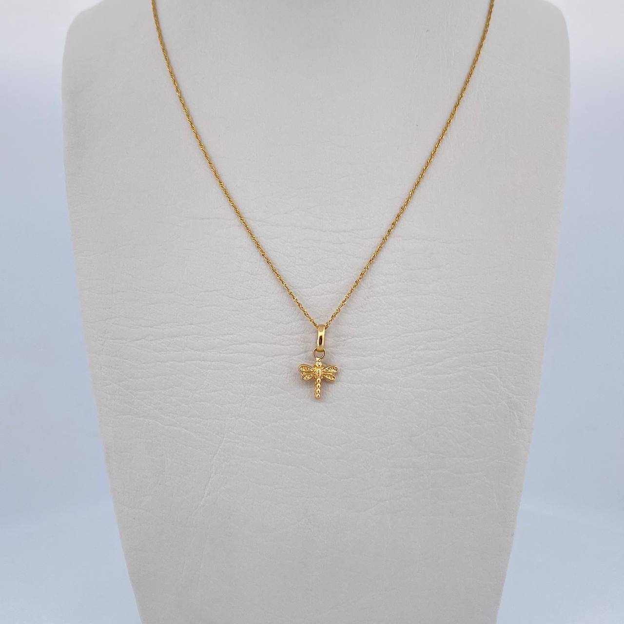 Set Singapore Chain 1.15gr / 50.2cm / 0.7mm + Pendant Pendant 0.4gr / 1.4cm Stamped Yellow Gold 18K (Offer) $