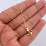 Set Cadena Singapur 1.05gr / 45cm / 0.8mm + Dije Ancla 0.95gr / 1.5cm Liso Oro Amarillo 18K (Oferta) $