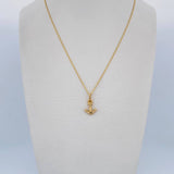 Set Cadena Singapur 1.05gr / 45cm / 0.8mm + Dije Ancla 0.95gr / 1.5cm Liso Oro Amarillo 18K (Oferta) $