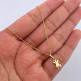 Set Singapore Chain 1.05gr / 45cm / 0.7mm + Pendant 0.35gr / 1.4cm Smooth Yellow Gold 18K (Offer) $