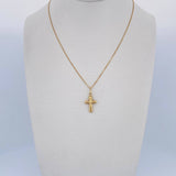 Set Venetian Chain 1.05 / 45cm / 0.5mm + Pendant Cross Rhombus 0.4gr / 1.8cm Stamped Yellow Gold 18K (Offer) $