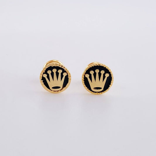 Stud Earrings Corona Deluxe 1.05g / in / 7.1mm Yellow Gold 18K
