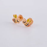 Stud Earrings Bee Tricolor 0.08g / in / 8.9mm Rose Gold 18K