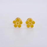 Topos Flor Colombiana 0.65g / in / 7mm Oro Amarillo 18K