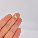 Dije Trebol Diamantado 0.75g / 1/2 in Oro Amarillo 18K