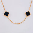 Paperclip Chain Clover Onyx 21.55g / 28 in / 2.15mm Rose Gold 18K