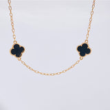 Paperclip Chain Clover Onyx 21.55g / 28 in / 2.15mm Rose Gold 18K