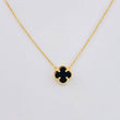 Classic Link Chain Clover Onyx 2.3g / 18 in / 1mm Yellow Gold 18K