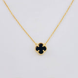 Classic Link Chain Clover Onyx 2.3g / 18 in / 1mm Yellow Gold 18K