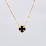 Classic Link Chain Clover Onyx 2.3g / 18 in / 1mm Yellow Gold 18K