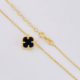 Classic Link Chain Clover Onyx 2.3g / 18 in / 1mm Yellow Gold 18K