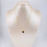 Classic Link Chain Clover Onyx 2.3g / 18 in / 1mm Yellow Gold 18K