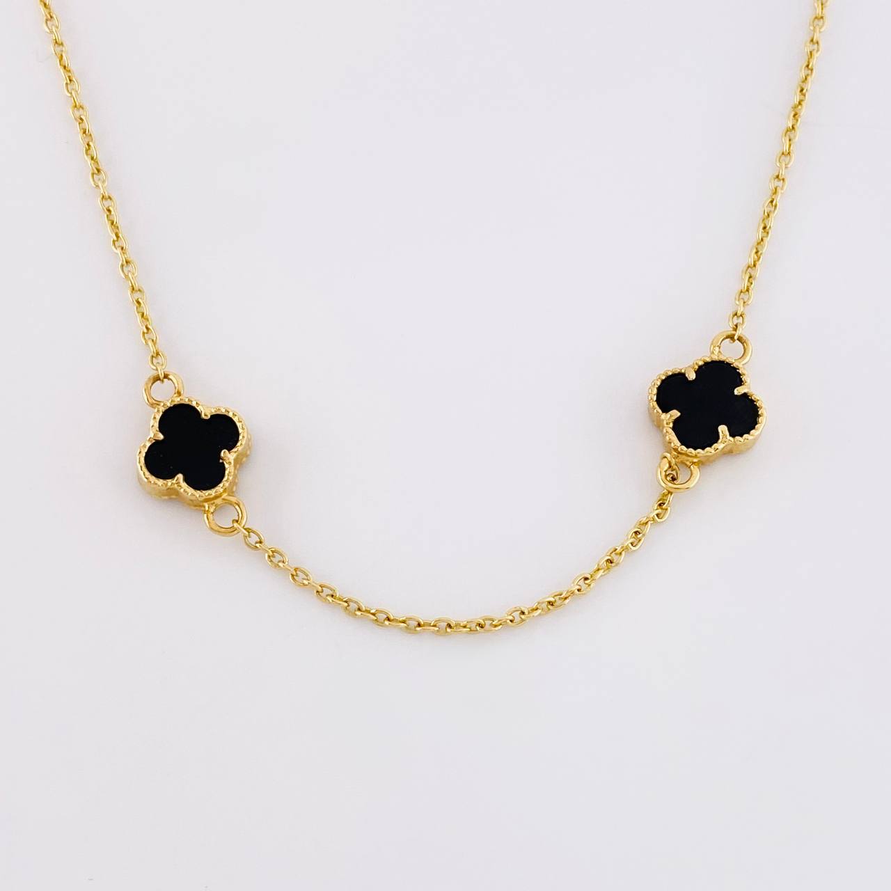 Classic Link Chain Clover Onyx 8.55g / 20 in / 1.55mm Yellow Gold 18K