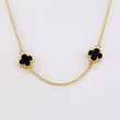Classic Link Chain Clover Onyx 8.55g / 20 in / 1.55mm Yellow Gold 18K