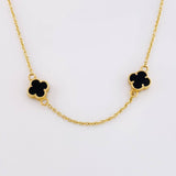 Classic Link Chain Clover Onyx 8.55g / 20 in / 1.55mm Yellow Gold 18K