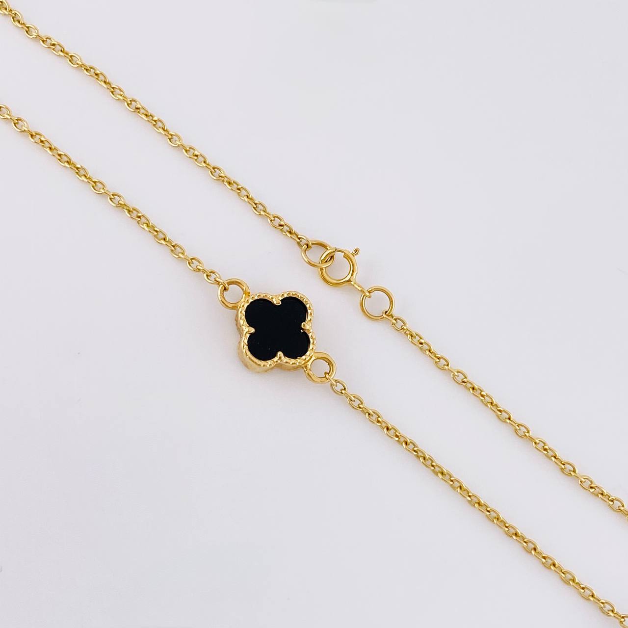 Classic Link Chain Clover Onyx 8.55g / 20 in / 1.55mm Yellow Gold 18K