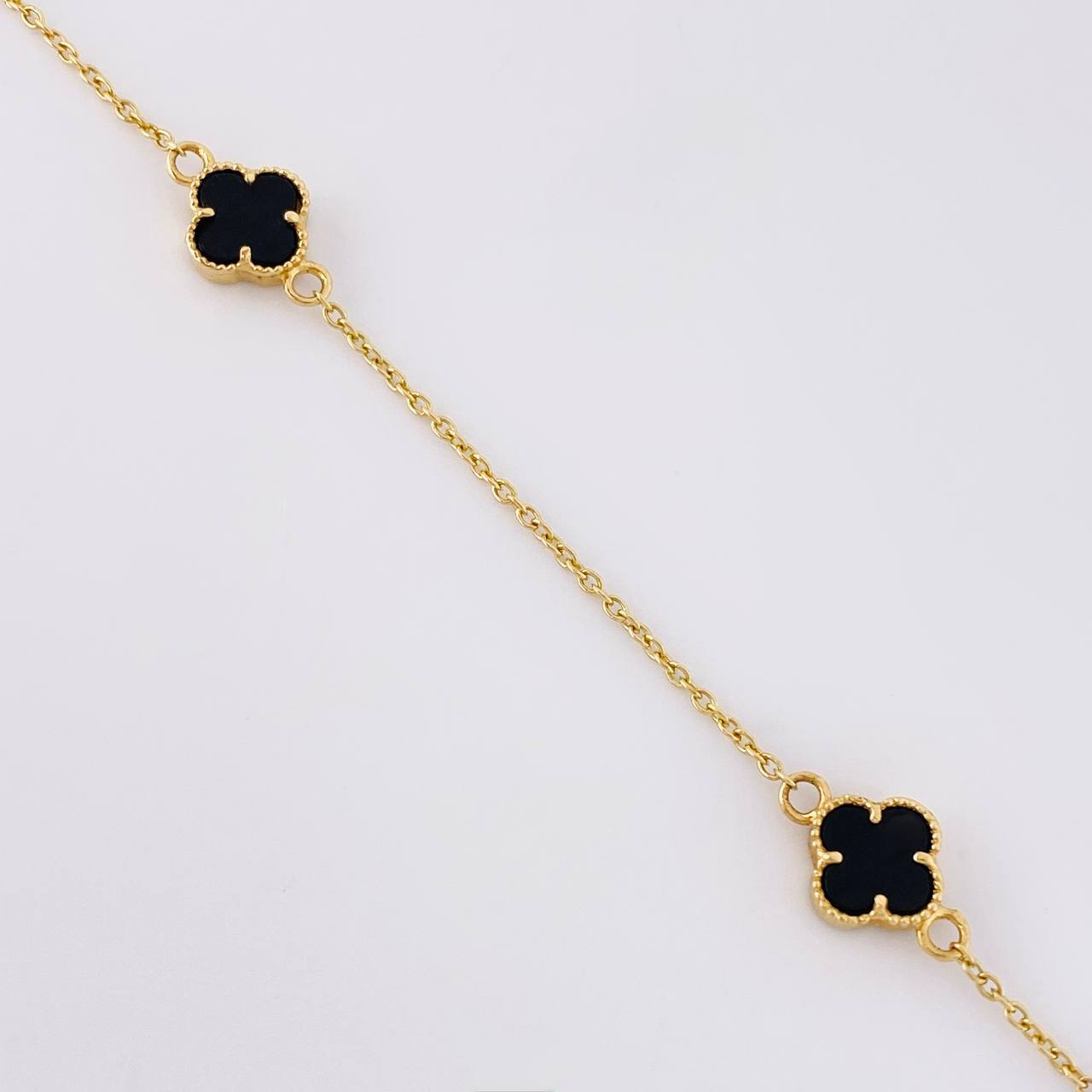 Classic Link Chain Clover Onyx 8.55g / 20 in / 1.55mm Yellow Gold 18K