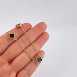 Classic Link Chain Clover Onyx 8.55g / 20 in / 1.55mm Yellow Gold 18K