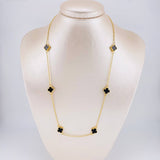 Classic Link Chain Clover Onyx 8.55g / 20 in / 1.55mm Yellow Gold 18K