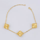 Paperclip Bracelet Clover Diamond Cut 5.55g / 8 in / 1.8mm Yellow Gold 18K
