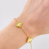 Paperclip Bracelet Clover Diamond Cut 5.55g / 8 in / 1.8mm Yellow Gold 18K