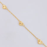 Pulso Cajón Corazón Diamantado 2.05g / 7 in / 1.6mm Oro Amarillo 18K