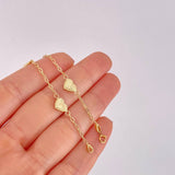 Pulso Cajón Corazón Diamantado 2.05g / 7 in / 1.6mm Oro Amarillo 18K