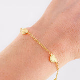 Pulso Cajón Corazón Diamantado 2.05g / 7 in / 1.6mm Oro Amarillo 18K