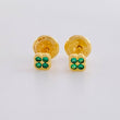 Topos Flor Borde Texturizado 0.7g / in / 3.6mm Oro Amarillo 18K