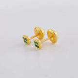 Topos Flor Borde Texturizado 0.7g / in / 3.6mm Oro Amarillo 18K