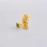 Topos Flor Borde Texturizado 0.7g / in / 3.6mm Oro Amarillo 18K