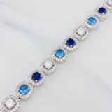 Tennis Bracelet 21.35g / 7 in / 7.52mm Rhodium-Plated Silver 925