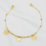 Modular Bracelet Classic Link Figures 3.75g / 6 3/4 in - 7 3/4 in / 0.81mm Three Golds 18K