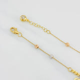 Modular Bracelet Classic Link Figures 3.75g / 6 3/4 in - 7 3/4 in / 0.81mm Three Golds 18K