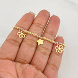Modular Bracelet Classic Link Figures 3.75g / 6 3/4 in - 7 3/4 in / 0.81mm Three Golds 18K
