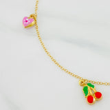 Pulso Modulable Rolo Frutas Corazones 2.6g / 6 1/4 in - 7 in / 1.23mm Oro Amarillo 18K