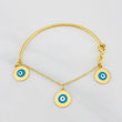Bracelet Hoop Rolo Evil Eye 2.5g / 5 in / 1.52mm Yellow Gold 18K