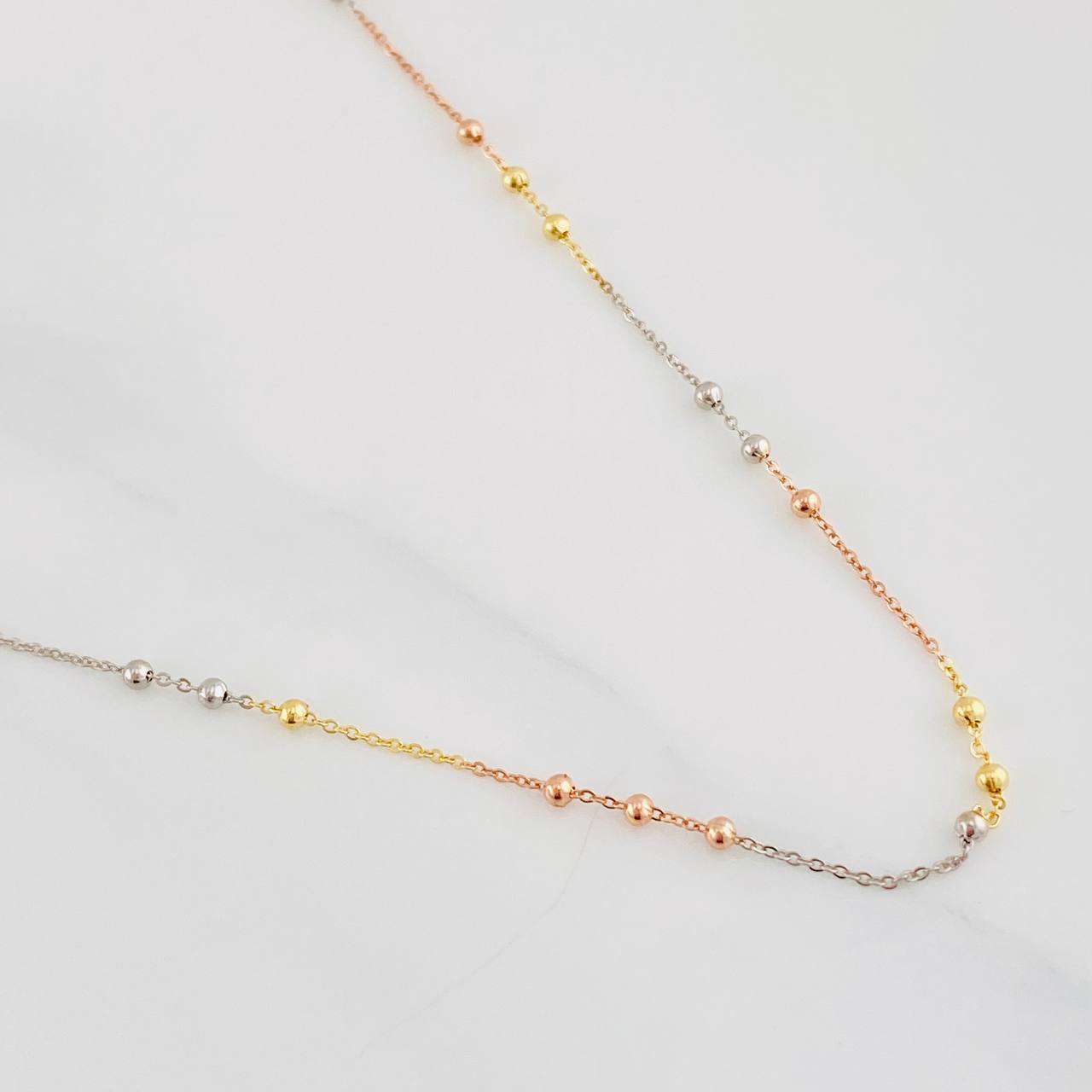 Classic Link Chain 1.9g / 20 in / 2mm Three Golds 18K
